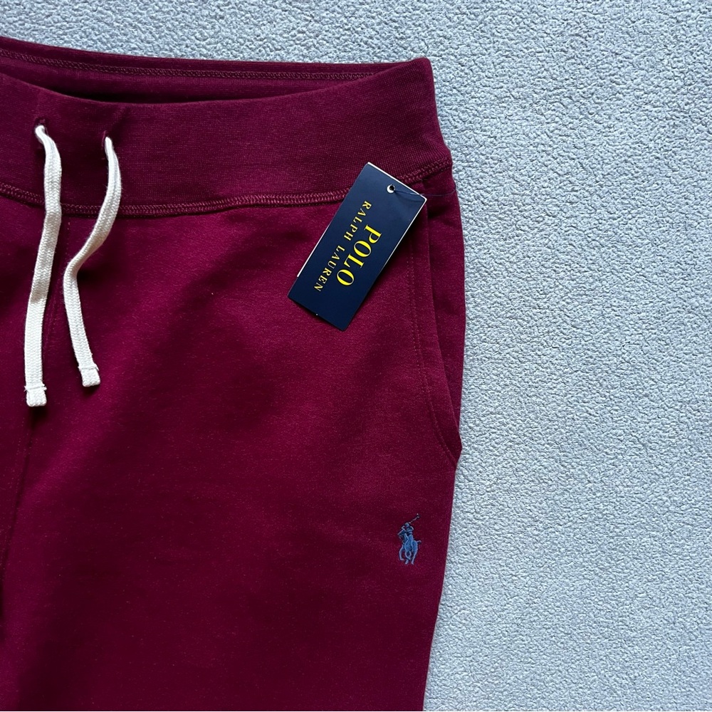 Polo Ralph Lauren Sweat Pants Mens Large Red Embroidered Pony Fleece Joggers - Picture 3 of 11
